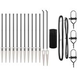 Euro Ograda s 13 klinastih stupova 0.4x25 m Cinkovani čelik Siva | shoptok.hr