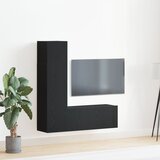 vidaXL 3-delna omarica za TV črna hrastova inženirska les, (22012292) | Shoptok.si