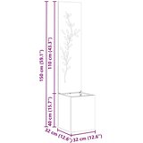 vidaXL Privatnost u vrtu Cvjetni Srebrna 32 x 140 cm Nehrđajući čelik | shoptok.hr