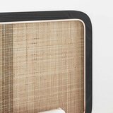  Uzglavlje s uzglavljem Crna 180 x 55 x 3 cm Ratan | Shoptok.si