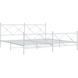  Metalni okvir kreveta uzglavlje i podnožje bijeli 193x203 cm | shoptok.hr