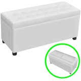 vidaXL tabure s prostorom za shranjevanje umetno usnje bele barve, (20755452) | Shoptok.si