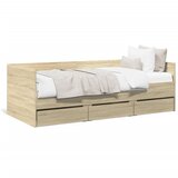  The Living Store Dnevna postelja s predali sonoma hrast 90x200 cm inženirski les - Dnevna Postelja, (21499972) | Shoptok.si