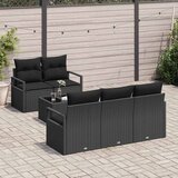  Set sofe 6 kom. 5-Broj sjedala Crna poliratan | shoptok.hr