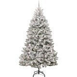 vidaXL Umestno božično drevo Zelena in Bela 210 cm PVC in kovina | Shoptok.si
