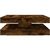 vidaXL Klubska mizica dimljeni hrast 90x90x34,5 cm | Shoptok.si