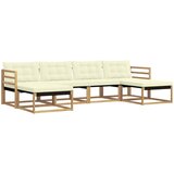  Set vanjskih sofa 6 kom. Bijela i krem Smeđa 325 x 162,5 x 73 cm | Shoptok.si