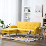  Kutna garnitura s presvlakom od tkanine 186 x 136 x 79 cm žuta | shoptok.hr