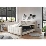 MID.YOU POSTELJA BOXSPRING 180 cm x 200 cm , tekstil, leseni material krem barve | Shoptok.si