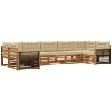  Set vanjskih sofa 7 kom. Prirodna i bež Čvrsto drvo akacije | shoptok.hr