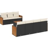 Maison Chic Seti vrtnega pohištva - Vrtna garnitura - Vrtni pohištvo set 8-delna z blazinami črn poli ratan, (21800090) | Shoptok.si