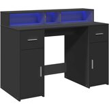 vidaXL Radni stol s LED svjetlima crni 120x55x91 cm konstruirano drvo | shoptok.hr