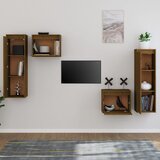 TV ormarići 4 kom smeđa boja meda od masivne borovine | shoptok.hr