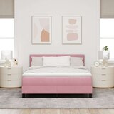 Box Spring Krevet s Madracem Ružičasta 140x190 cm Baršun | shoptok.hr