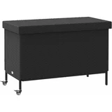 vidaXL Vrtna kutija za pohranu s kotačima crna 110x55x73 cm