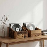 Kutija za LP ploče 2 kom. Staro drvo 23 x 33 x 16 cm | shoptok.hr