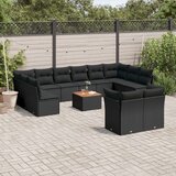 vidaXL 13-dijelni set vrtnih sofa s jastucima poliratan crni | shoptok.hr