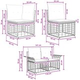  Set vanjskih sofa 4 kom. Crna i tamno siva Poliester | shoptok.hr