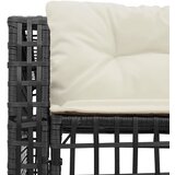  Vrtna sofa L-oblika s jastucima i tabureom crna od poliratana | shoptok.hr