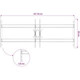  Rešetka za sigurnost prozora s 2 prekrižena nosača 3 kom. Bijela 43-74 cm | shoptok.hr