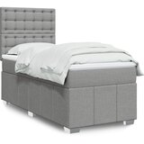 vidaXL Box spring postelja z vzmetnico svetlo siva 90x190 cm blago | Shoptok.si