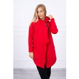 Kesi Insulated sweatshirt with asymmetrical zipper in red color Cene