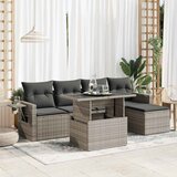 Maison Chic Seti vrtnega pohištva - Vrtna garnitura - Vrtni pohištvo set 6-delna z blazinami siv poli ratan, (21803926) | Shoptok.si