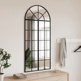 vidaXL Zidno ogledalo crno 60x130 cm lučno željezno | shoptok.hr