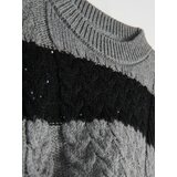 Reserved - Džemper s uzorkom pletenica - šaren | shoptok.hr