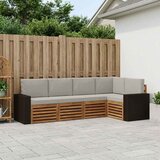  Sekcijska garnitura s jastukom 5 pcs Prirodna i svjetlosiva | shoptok.hr