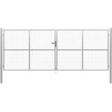  Vrtna vrata od pocinčanog čelika 400x150 cm srebrne boje | shoptok.hr