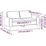 vidaXL Dvosed temno siv 140 cm blago | Shoptok.si