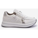 EVENTO Women's Leather Platform Sneakers White Ligustra | shoptok.hr