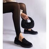 Gemre Black lacework eco-suede moccasins Clausen | Shoptok.si