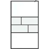  Zid za walk-in tuš Crna 80 x 195 x 0.5 cm Staklo i aluminij | shoptok.hr
