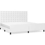  Posteljni okvir z vzglavjem bel 200x200 cm umetno usnje, (20788166) | Shoptok.si