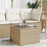  Vrtni stol sa staklenom pločom bež 55x55x37 cm od poliratana | shoptok.hr