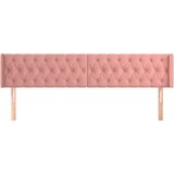  Uzglavlje s ušima ružičasto 183x16x78/88 cm baršunasto | shoptok.hr