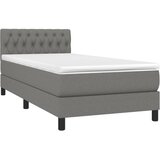  Krevet s oprugama i madracem tamnosivi 100 x 200 cm od tkanine | shoptok.hr