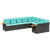  9-dijelni set vrtnih sofa od poliratana s jastucima crni | shoptok.hr