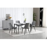  BERA stolica - srebrno sivi baršun / crne noge x 3 | shoptok.hr