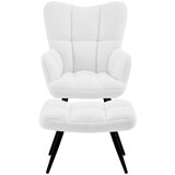 Mömax Fotelj Hanoi, Bela, S Taburejem | Shoptok.si