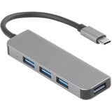 Meixi USB razdelnik VOLT 4u1 – 4 USB porta/ USB 3.0/ Type-C ulaz/ aluminijum/ tamnosivi | Eponuda.com
