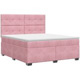  Boxspring krevet s madracem Ružičasta 160 x 200 cm Baršun | shoptok.hr