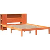 vidaXL Knjižna postelja brez vzmetnice vošč. rjava 160x200 cm borovina | Shoptok.si