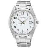 Seiko Ročna ura Classic Quartz SUR459P1 Srebrna | Shoptok.si