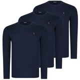 Dewberry TRIPLE SET T8588 ROUND COLLAR MEN'S SWEATSHIRT-LACİVERT-LACİVERT-LACİVERT | Shoptok.si