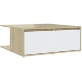 Stolić za kavu bijeli i hrast 80 x 80 x 31 cm konstruirano drvo | shoptok.hr