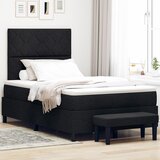 vidaXL krevet s uzglavljem i madracem crni 120x190 cm tkanina Cijene