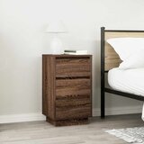  Noćni ormarić s LED svjetlima smeđi hrast 38x34x65 cm | shoptok.hr